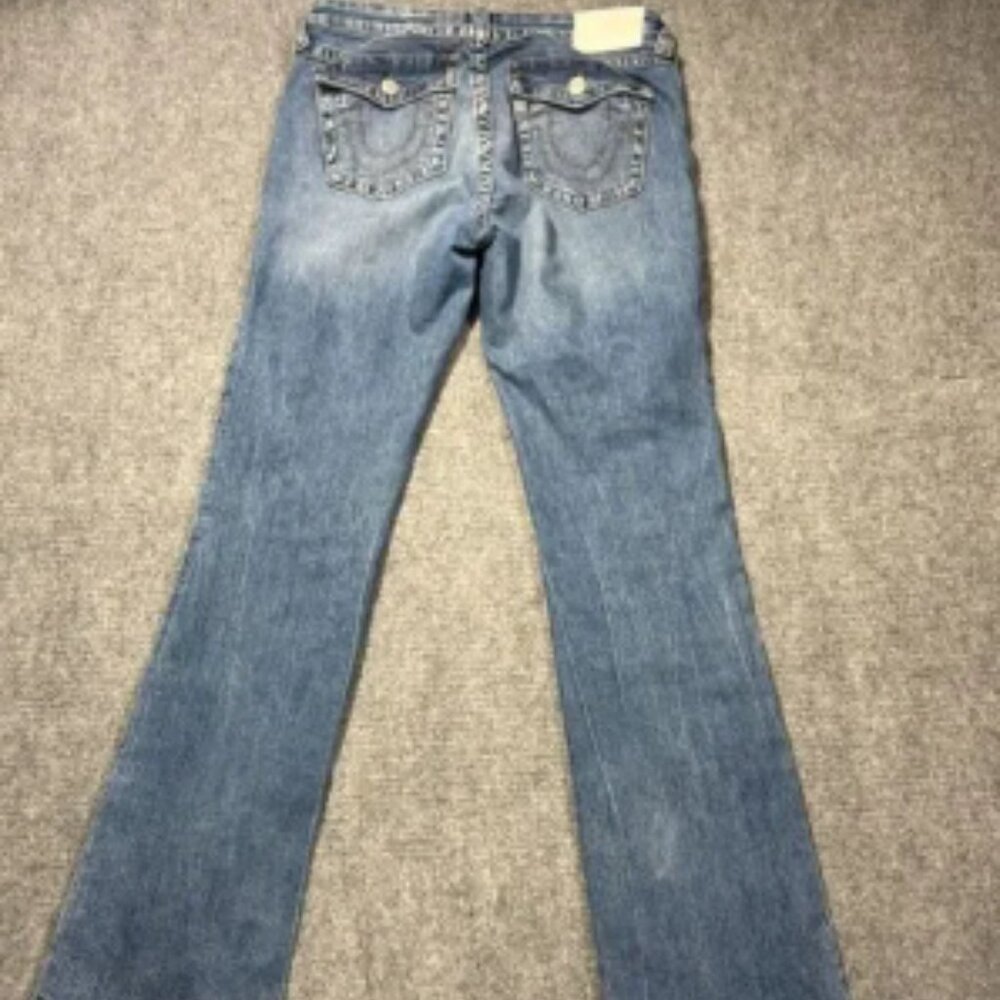 True Religion Becca Bootcut Jeans Womens 30 Blue Mid Rise Lightwash 30x32.5